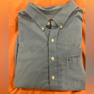 IZOD blue and white gingham long sleeved button up. Size 2XL